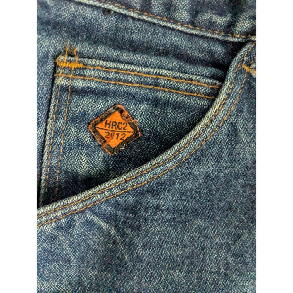 Wrangler FR Flame Resistant Relaxed Fit Jeans Blue Denim 34x30 FR31MWZ HRC2 - Picture 2 of 8